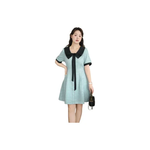 DAMABAIFENBAI Short-Sleeved Dresses Women's Mint Green