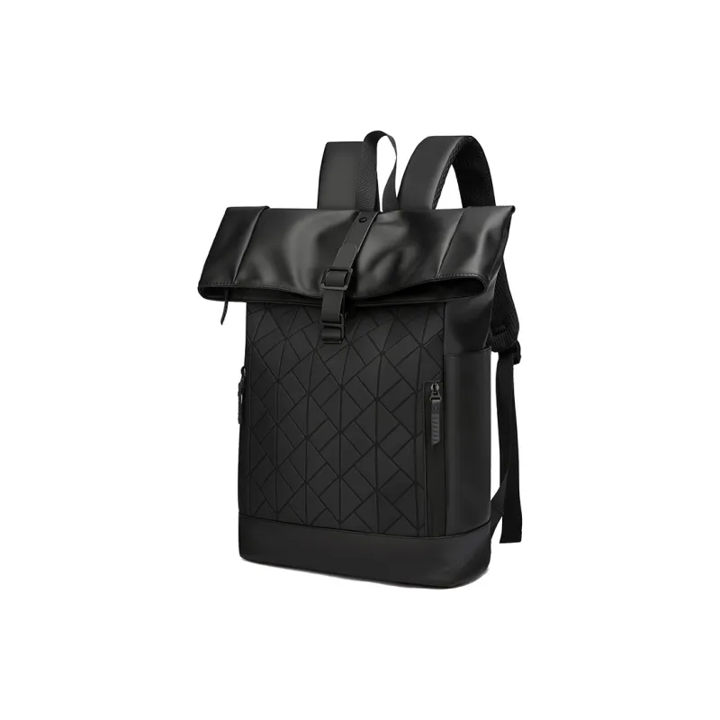 BAODIDAISHU Nylon Fabric Backpack Men's Black-9