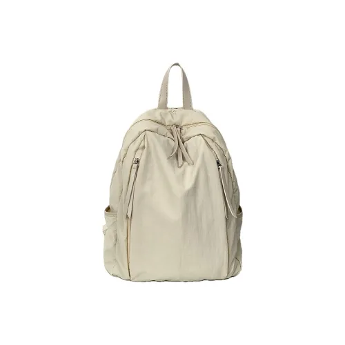 Carksky Nylon Backpacks Backpack Regular Women's Ecru/Black