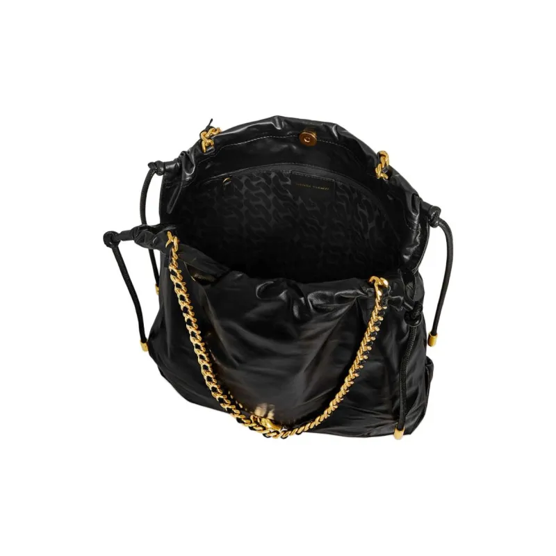 REBECCA MINKOFF Leather Tote Bag Shopping Bag Shoulder Bag Handbag Small Size Women's Black-2