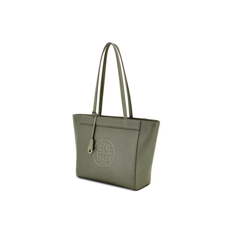 Hush Puppies Cow Leather Bonded Synthetic Leather Shoulder Bag Regular Women's Green/Black-1