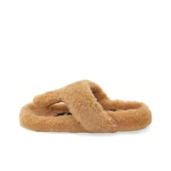 LOEWE Women's Ease Toe Post Slippers 'Shearling   Medium Concealer'