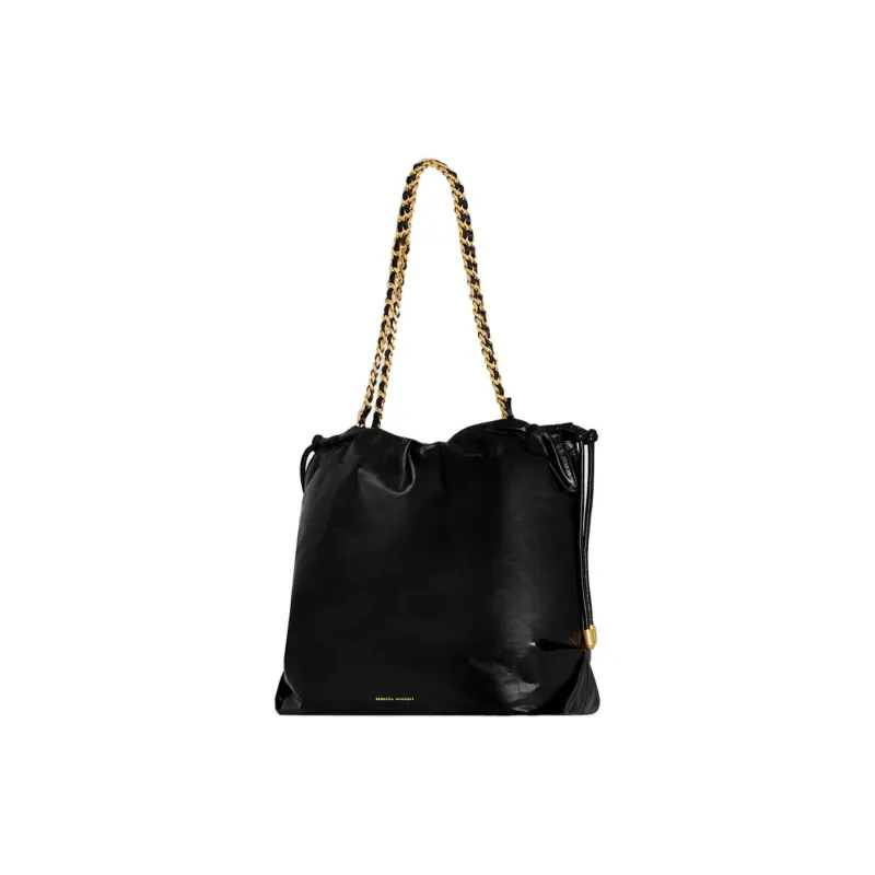 REBECCA MINKOFF Leather Tote Bag Shopping Bag Shoulder Bag Handbag Small Size Women's Black-1