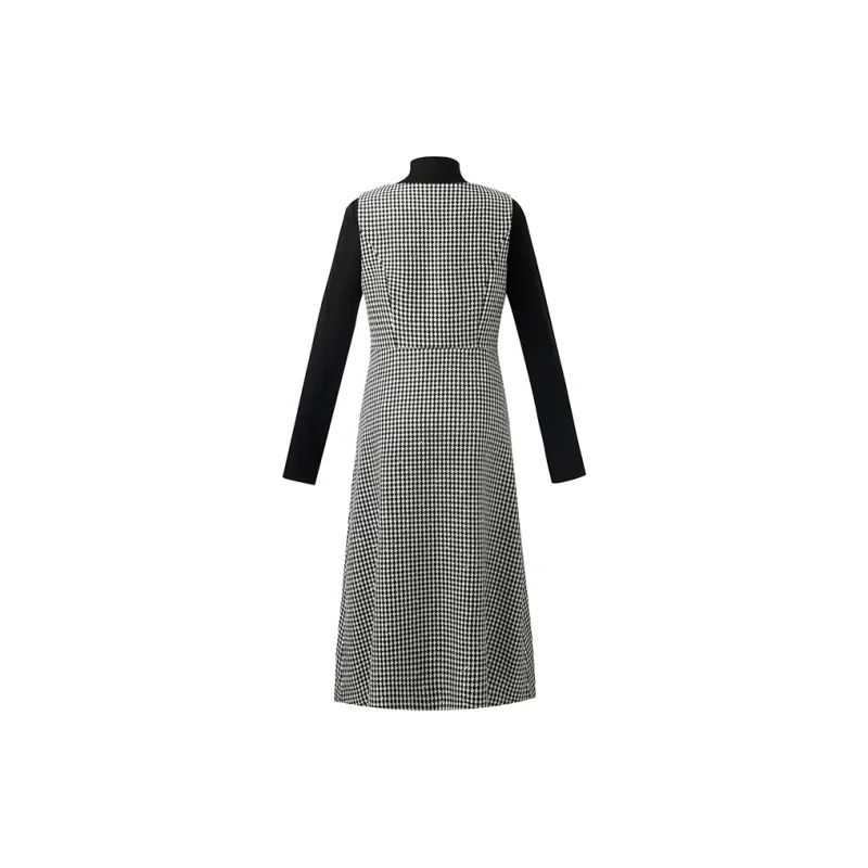 GOELIA Skirt Set Women's Black White Houndstooth-1