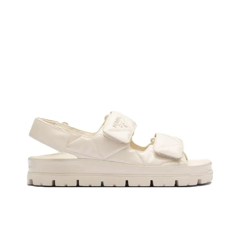 PRADA Women's Padded Nappa Sandal 'Desert Beige'-1