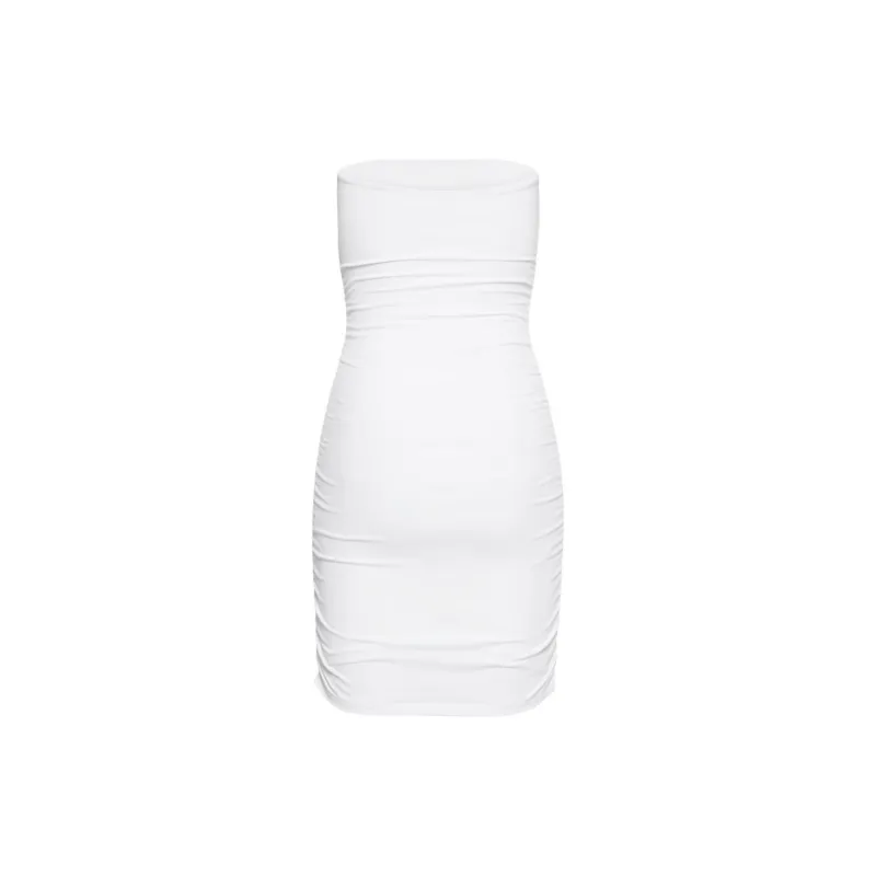 ARITZIA Contour Contour Ruched Mini Tube Dress Sleeveless Dress Women's WHITE/White-1