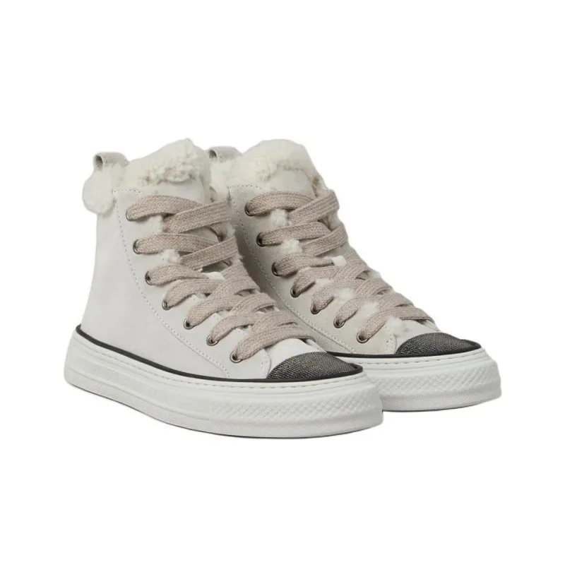 Brunello Cucinelli Jewelled Toe Mid Top Sneakers Women's-2