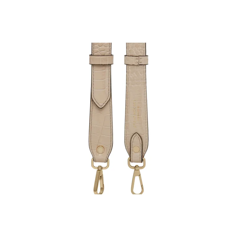 Strathberry Crocodile Embossed Leather Bag Straps Women's Oat-1