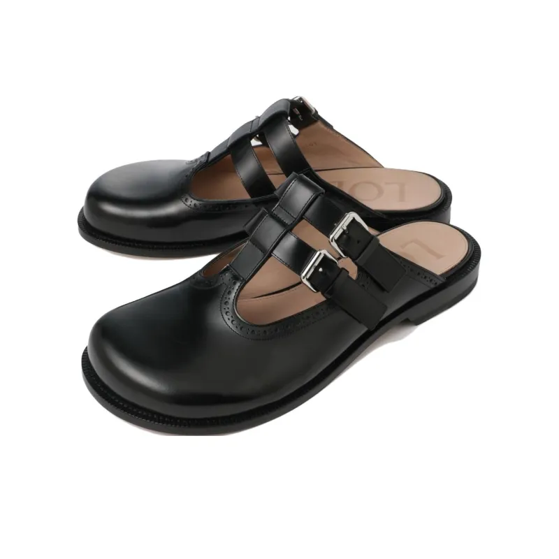 LOEWE Campo Closed Toe Slippers Men's Black-3