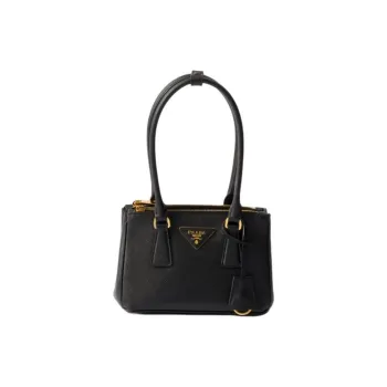PRADA Saffiano Leather Portable Crossbody Bag Shoulder Bag Mini Women's Black