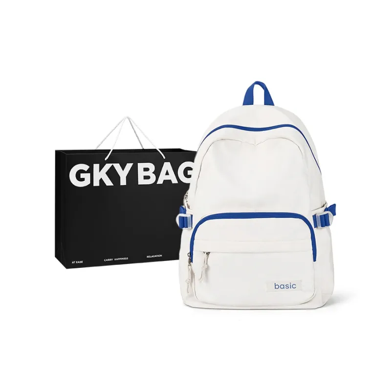 GKY Nylon Backpack Regular Unisex Blue White/Black-0