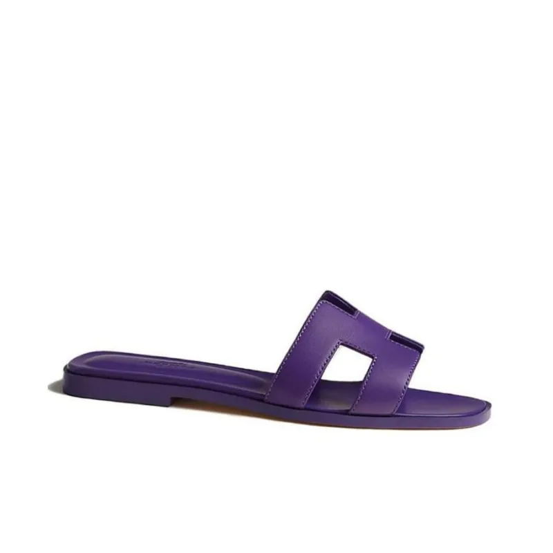 HERMES Oran Slide Slippers Women's Purple-1