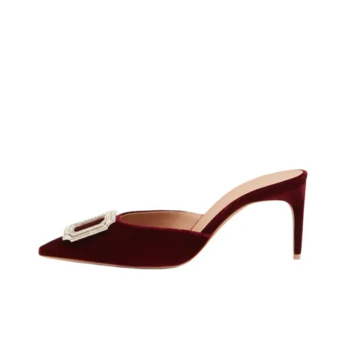 Malone Souliers Closed Toe Slippers 7cm Women's Red