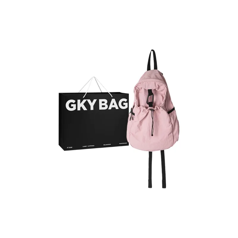 GKY Nylon Backpack Unisex White/Black/Pink/Blue-8