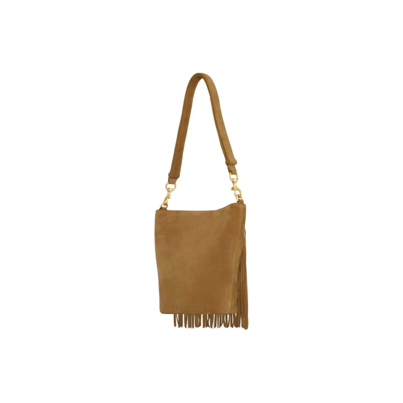 REBECCA MINKOFF Suede Bucket Bag Handbag Shoulder Bag Women's Honey Brown-1