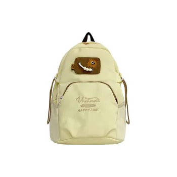 MINLUBAOLUO Composite Cloth Backpack Women's Light Yellow/Black Plaid/Green Purple Plaid