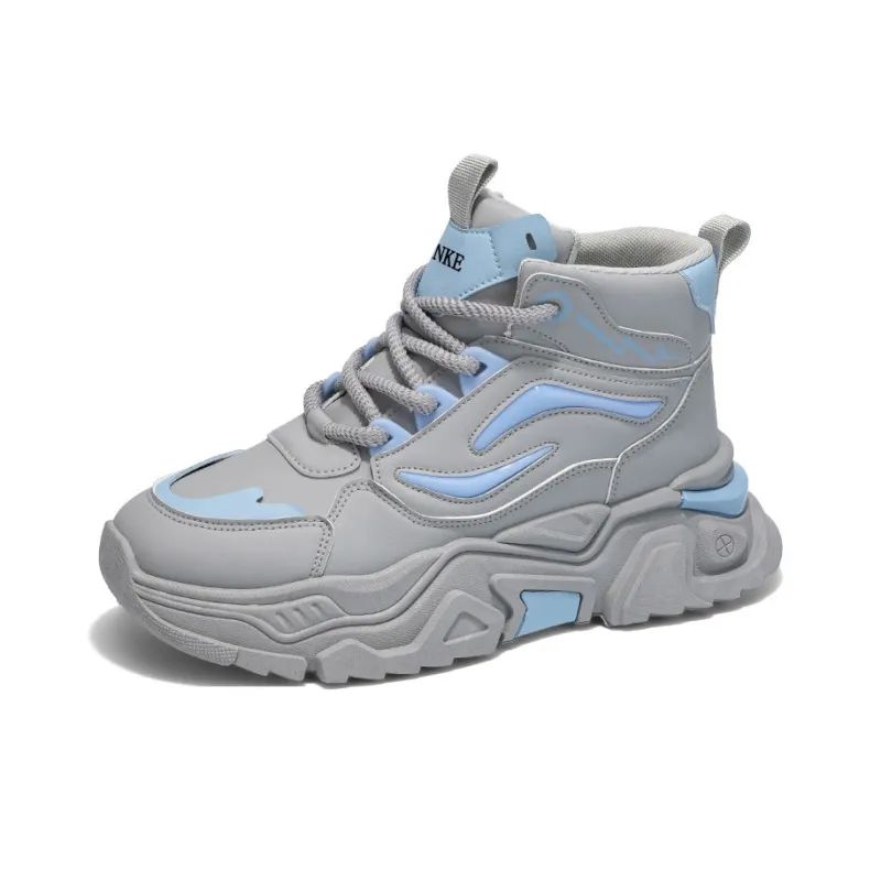 PNKE Anti Slip And Wear Resistant Height Increasing High Top Casual Shoes Men's-9