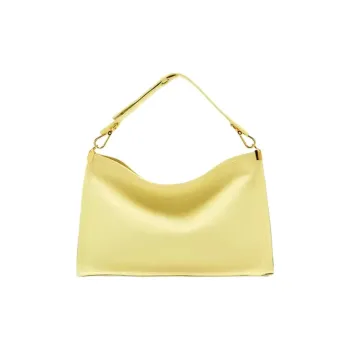 COCCINELLE Cow Leather Handbag Large Size Women's Lemon Juice Color