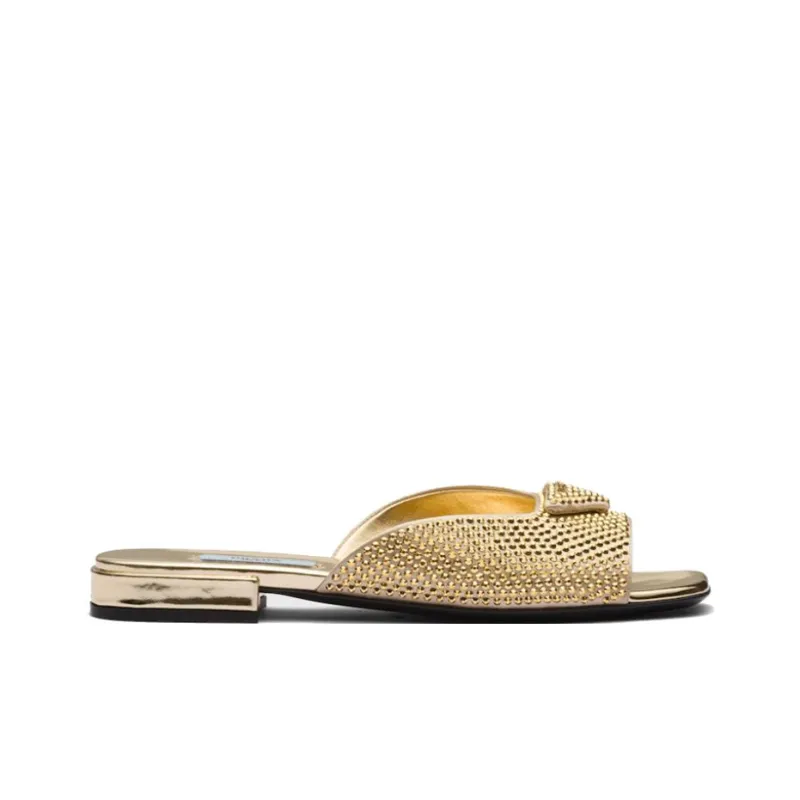 PRADA Slide Slippers Women's Gold-1