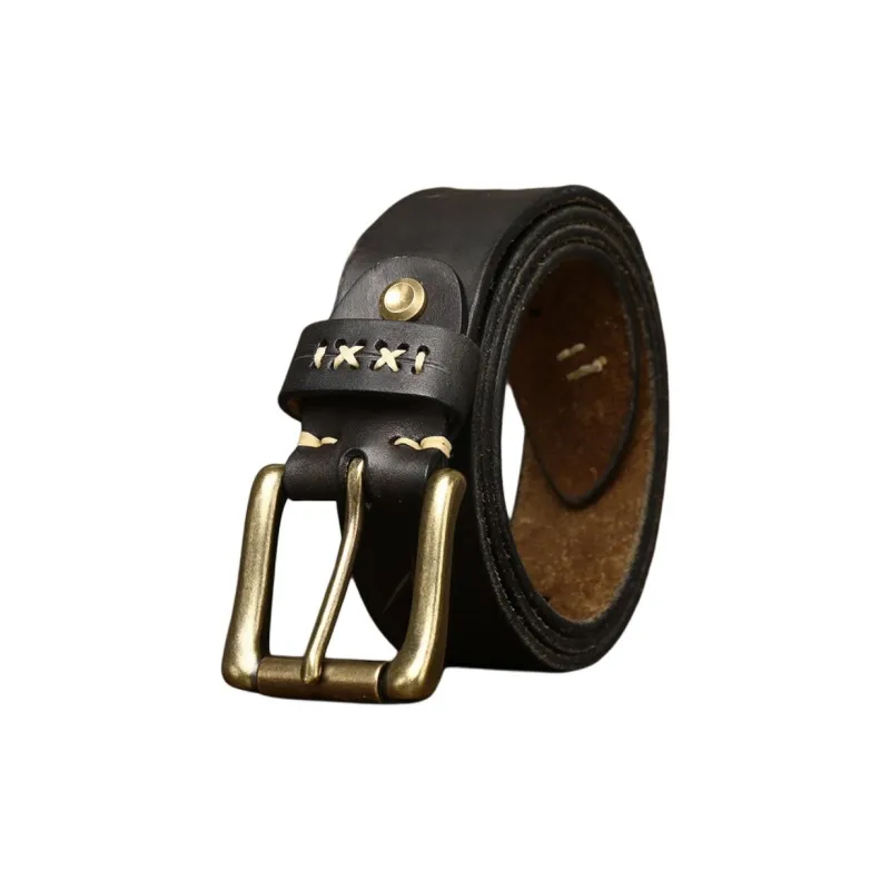 JEANSWEST Cow Leather Leather Belts Men's Width  3.5cm-3