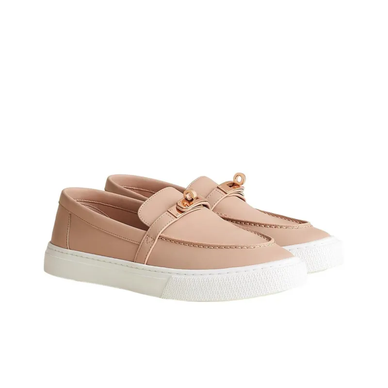 HERMES Game Loafers Women's Nude Pink-3