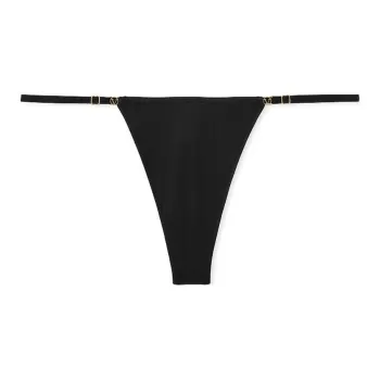 Victoria's Secret Dreamy Collection DREAM ANGELS Lace Trim Thong Panty/Black Underpants Women's 1 Pack Black