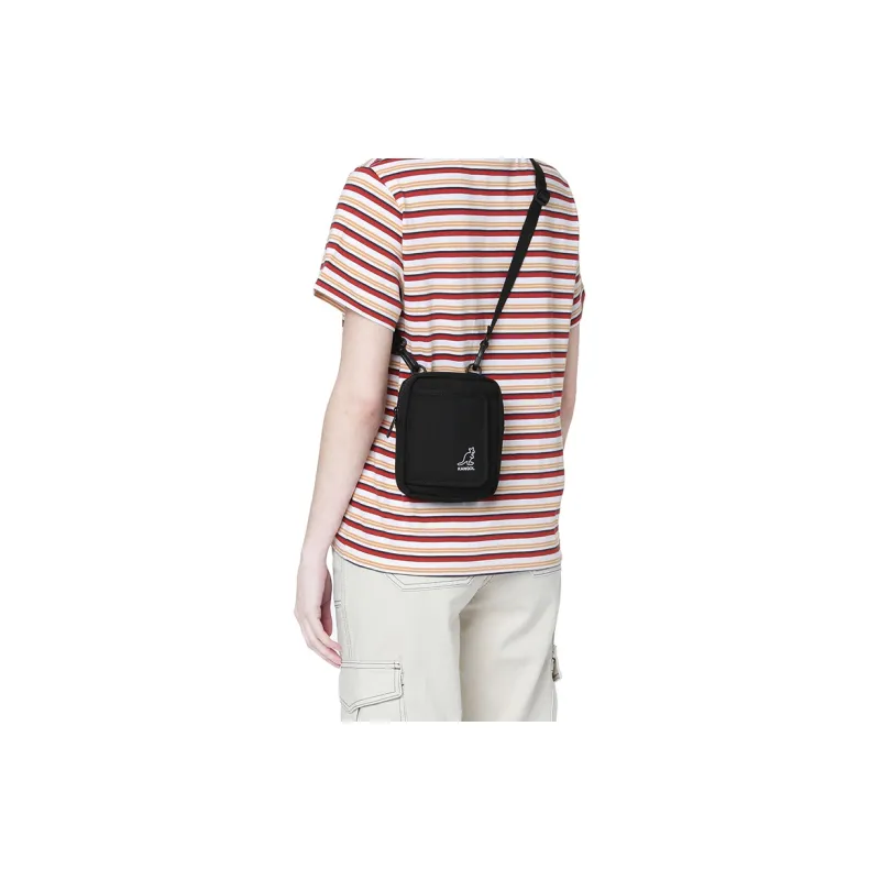 KANGOL Fabric Square Bag Shoulder Bag Crossbody Bag Regular Unisex Gray/Black-8