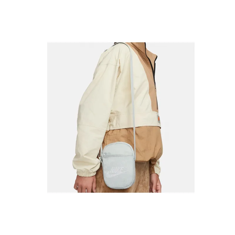 Nike Heritage Nylon Blends Polyester Shoulder Bag Crossbody Bag Small Size Unisex Light Silver-5