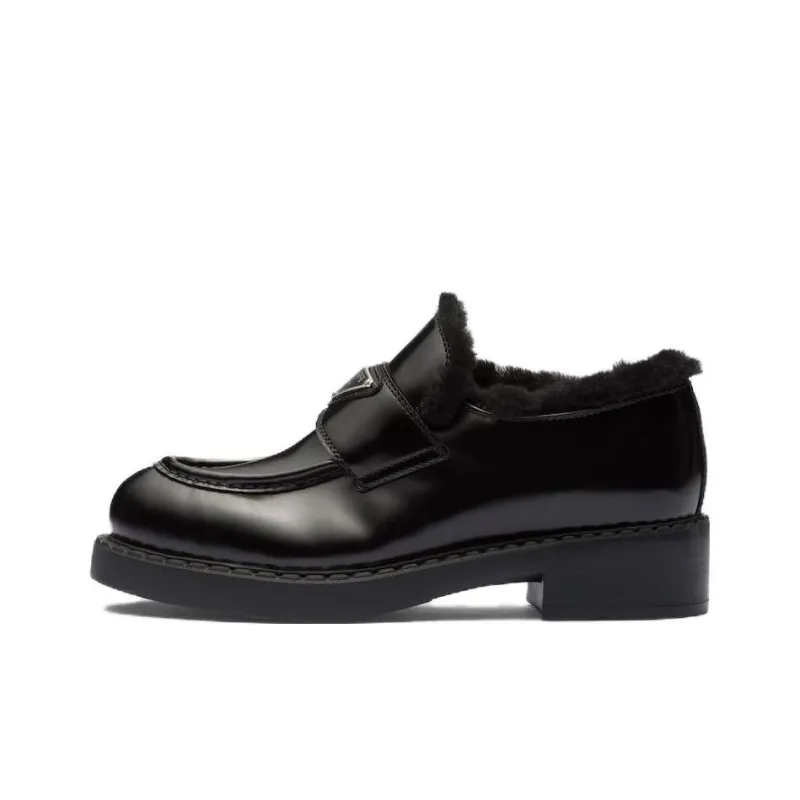 PRADA Brushed Leather Loafers-0