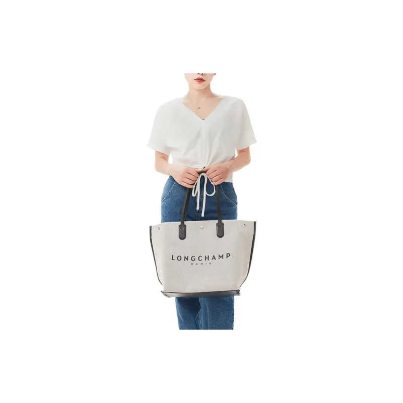 LONGCHAMP Logo print Canvas Tote-8