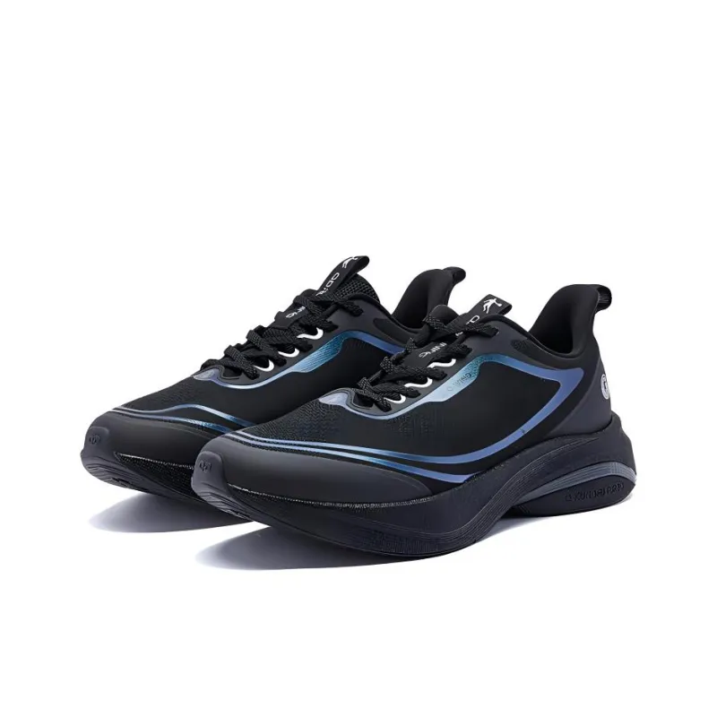 QIAODAN Borderless 6.0 Cushioning Wear Resistant Low Top Casual Running Shoes Men's Black-1
