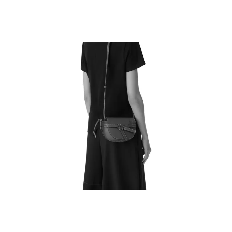 LOEWE Gate Calfskin Bowknot Bag, Crossbody Bag, Shoulder Bag Mini Women's Caramel/Brown-7