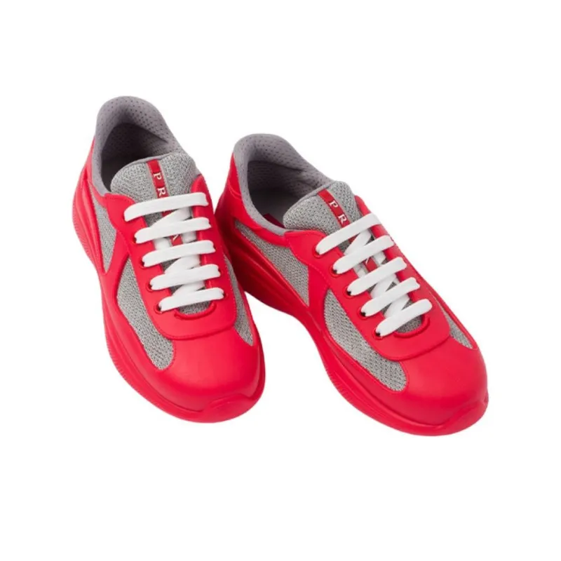 PRADA America's Cup Low Top Sports Casual Shoes Women's Red-3