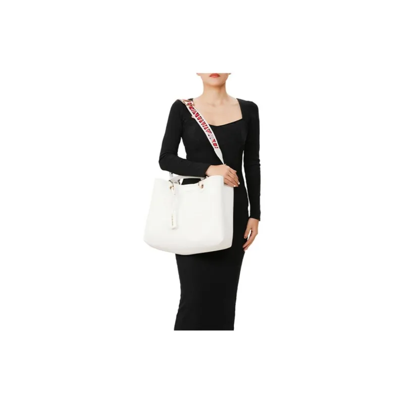 EMPORIO ARMANI Leather Handbag Handbag Large Size Women's White-4