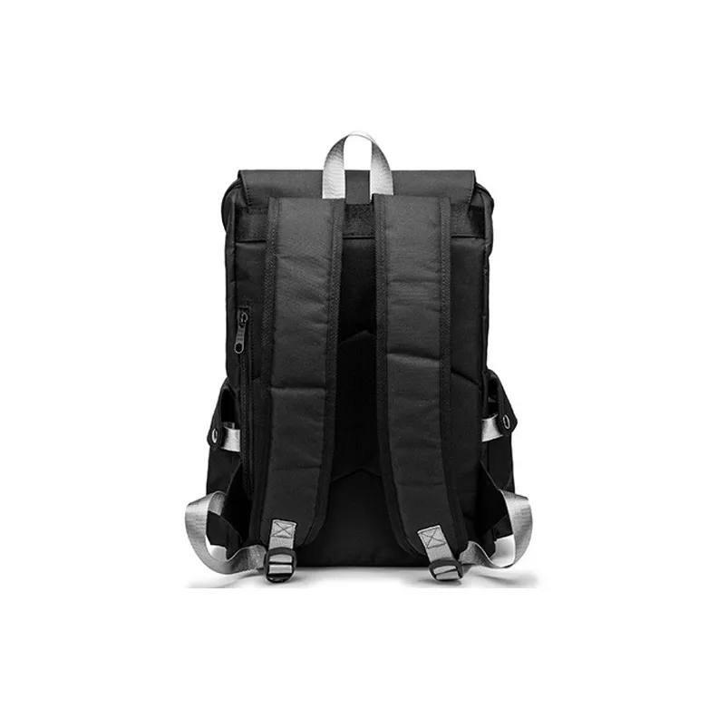 GKY Oxford Casual Backpack For High School And College Students With USB Charging Regular Men's Black Gray Color-3