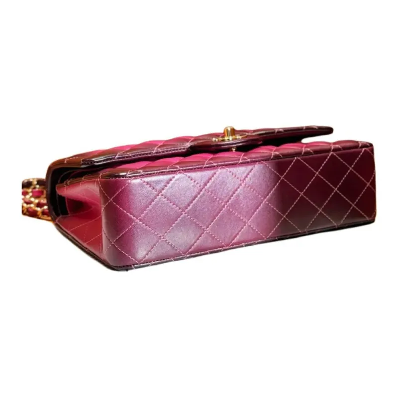 CHANEL Classic Flap CF Lambskin Shoulder Bag, Crossbody Bag, Handbag Women's Fuchsia-3