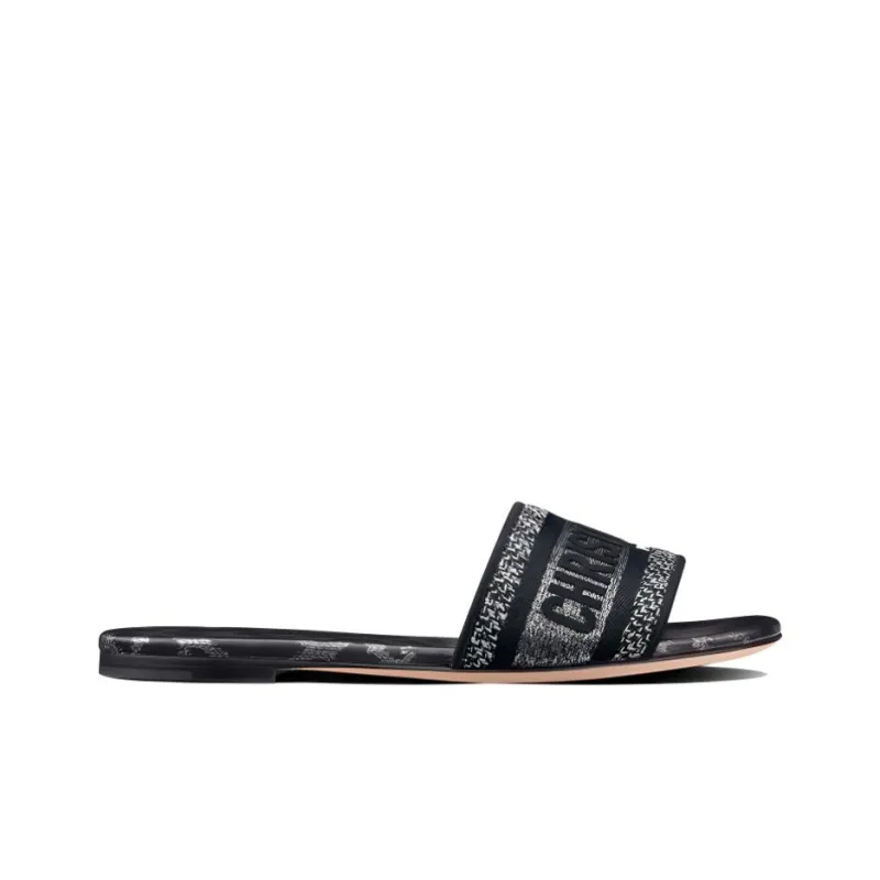 DIOR Dway Slide Slippers Women's Black Gray Color-1