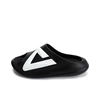PEAK Slip Resistant Abrasion Resistant Taichi Chubby Slippers, Sports Slippers Unisex Black Milk White