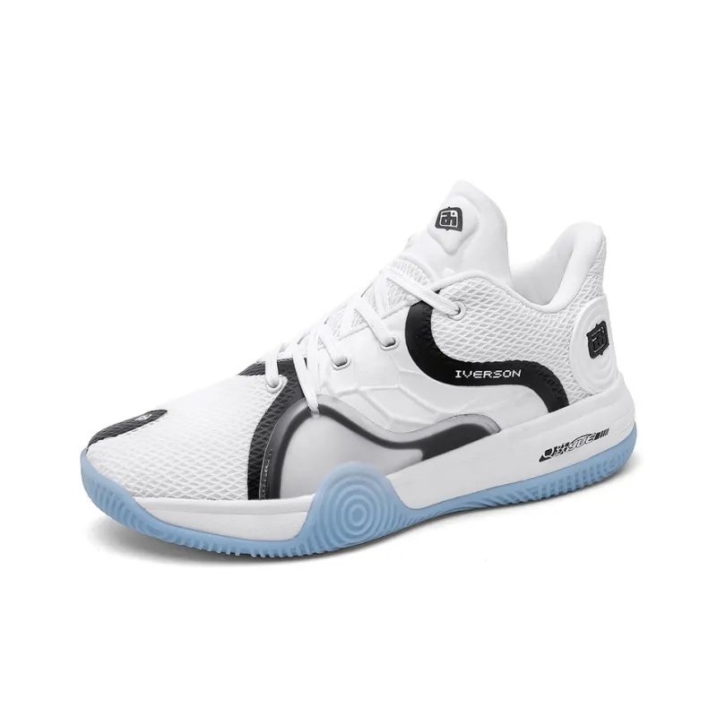 IVERSON Anti Slip And Wear Resistant Breathable Low Top Basketball Shoes Unisex White-1