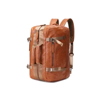 Yalu PU Backpack Regular Men's Brown/Black/Coffee