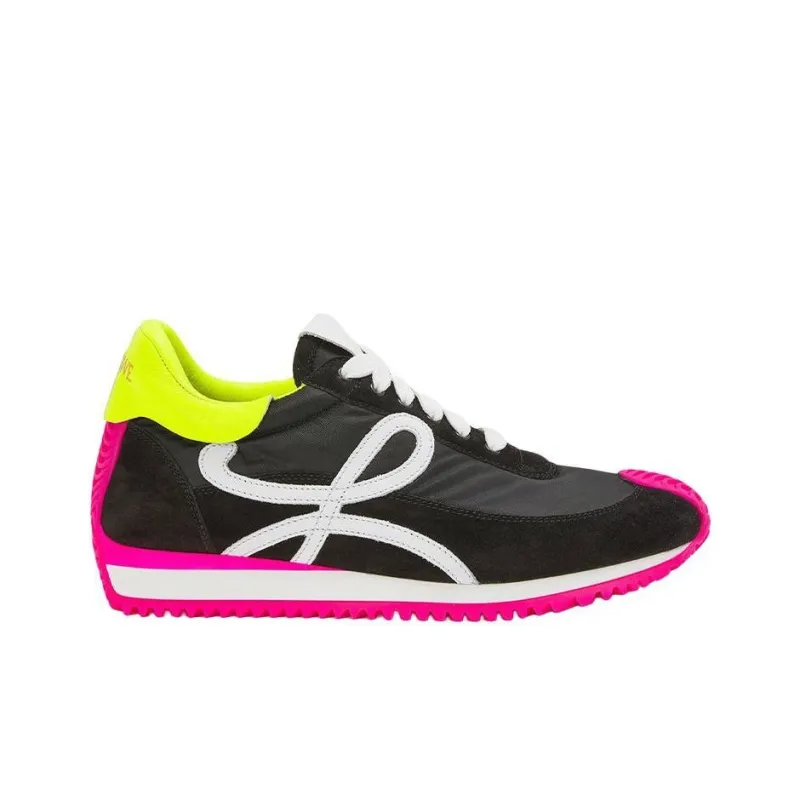 LOEWE Flow Runner Cushioned Anti-Slip And Wear-Resistant Lightweight Low-Top Casual Shoes Men's Black White Red-1