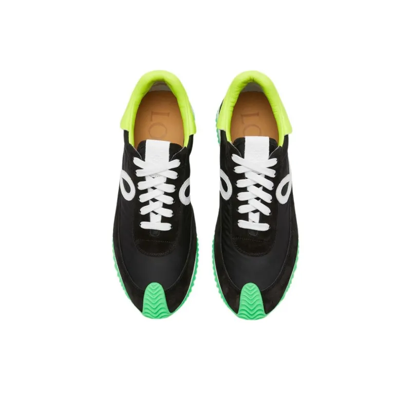 LOEWE Flow Runner Cushioned Anti-Slip And Wear-Resistant Lightweight Low-Top Casual Shoes Men's Black Green White-4