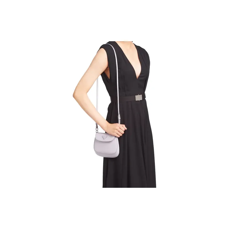 PRADA Cleo Leather Crossbody Bag Mini Women's Wisteria Purple Color-4