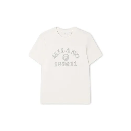 FILA MILANO Italian Luxury Sports Collection T-Shirts Women's Cloud White