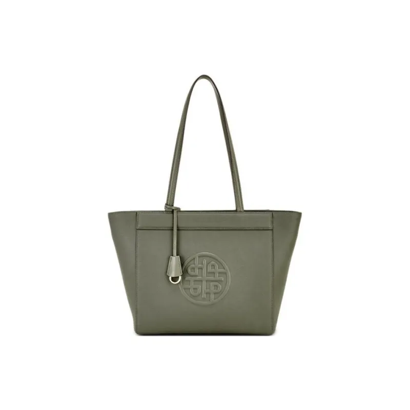 Hush Puppies Cow Leather Bonded Synthetic Leather Shoulder Bag Regular Women's Green/Black-0