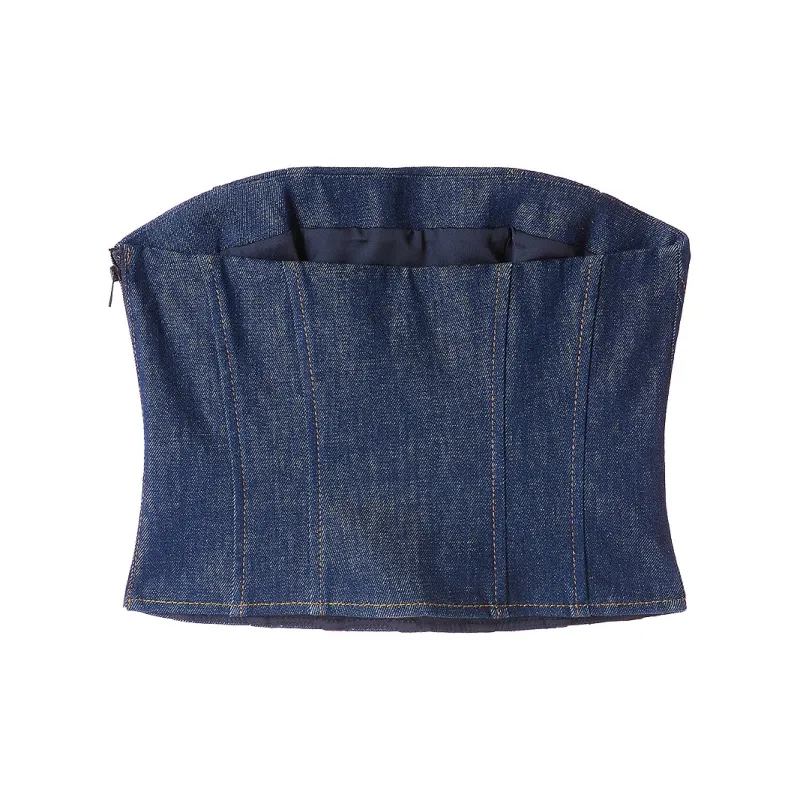 Miss Sixty Strapless Top Women's Black Blue-1