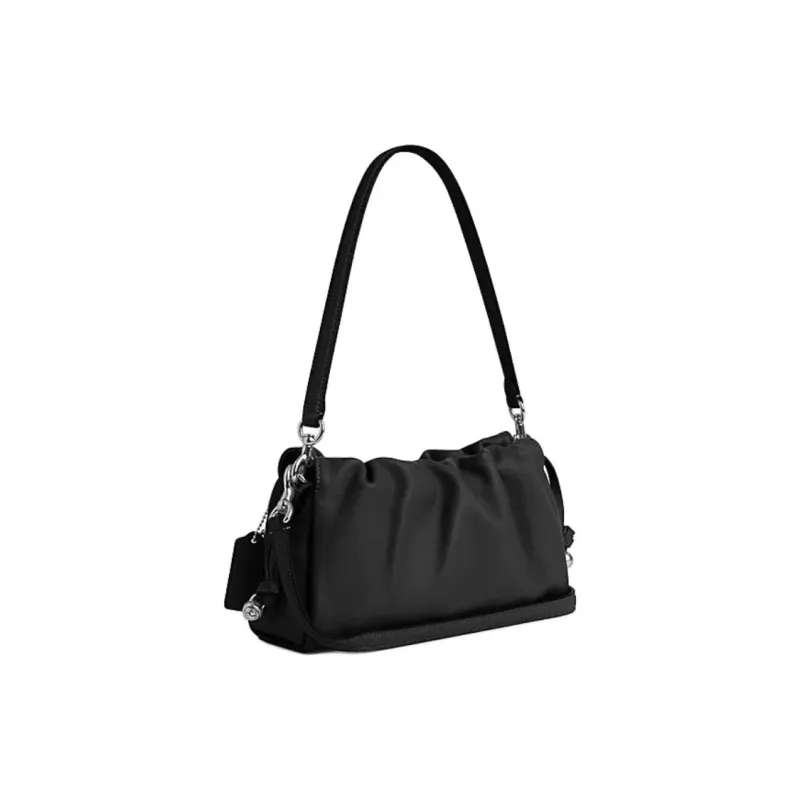 COACH Faye Cow Leather Cloud Bag, Handbag, Shoulder Bag Trumpets Women's Black-1
