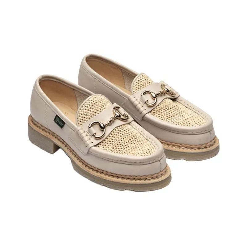 Paraboot Vincennes Raphia Loafers Women's Beige-2