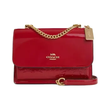 COACH Klare Smooth Leather With Patent Leather Shoulder Bag, Crossbody Bag Small Size Women's Red