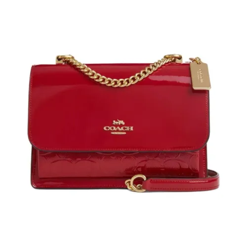 COACH Klare Smooth Leather With Patent Leather Shoulder Bag, Crossbody Bag Small Size Women's Red